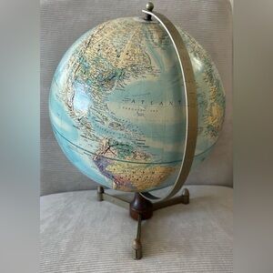 1960/1970s Vintage 12” Replogle desktop globe - stereo relief series